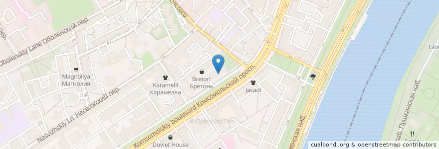 Mapa de ubicacion de Соседи en Rusland, Centraal Federaal District, Moskou, Центральный Административный Округ, Район Хамовники.