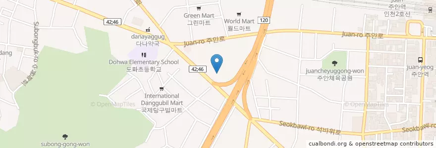 Mapa de ubicacion de 스파시스 en 韩国/南韓, 仁川廣域市, 彌鄒忽區, 도화동.