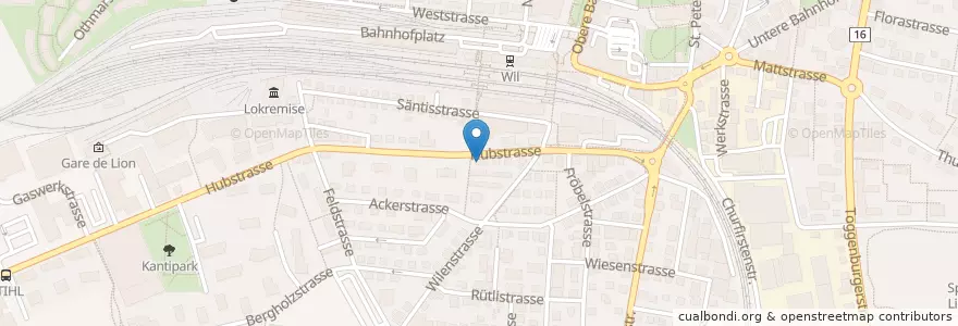 Mapa de ubicacion de Restaurant Fass en Svizzera, San Gallo, Wahlkreis Wil, Wil (Sg).