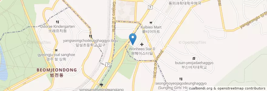 Mapa de ubicacion de 양정1치안센터 en 韩国/南韓, 釜山, 釜山鎮區, 양정동.