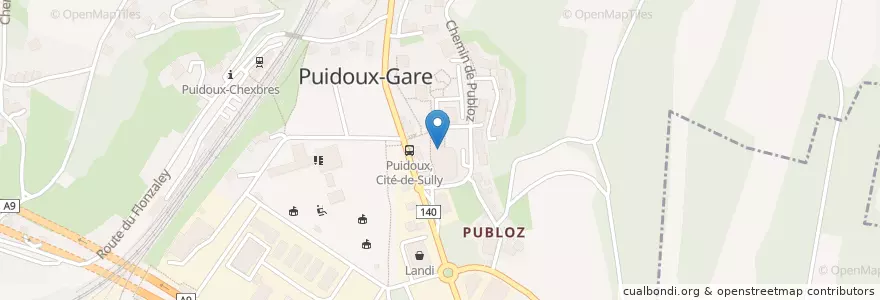 Mapa de ubicacion de Pharmacie de Puidoux - Calpini Pharmaciens SA en Switzerland, Vaud, District De Lavaux-Oron, Puidoux.
