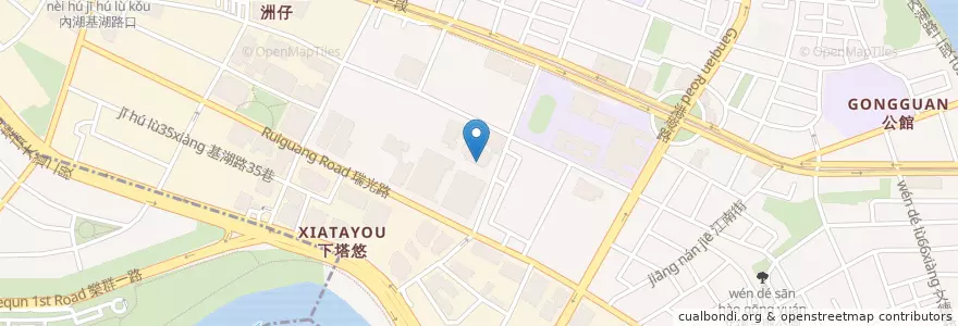 Mapa de ubicacion de 自由廣場美食街 en تایوان, 新北市, تایپه, 內湖區.