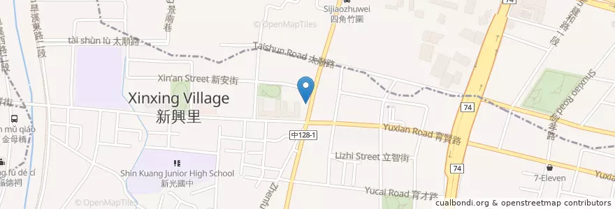 Mapa de ubicacion de 感恩素食現炒 en Taiwan, Taichung, Distretto Di Taiping.