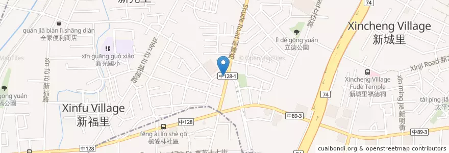 Mapa de ubicacion de 阿菲媽咪炸雞店 en Tayvan, Taichung, 太平區.