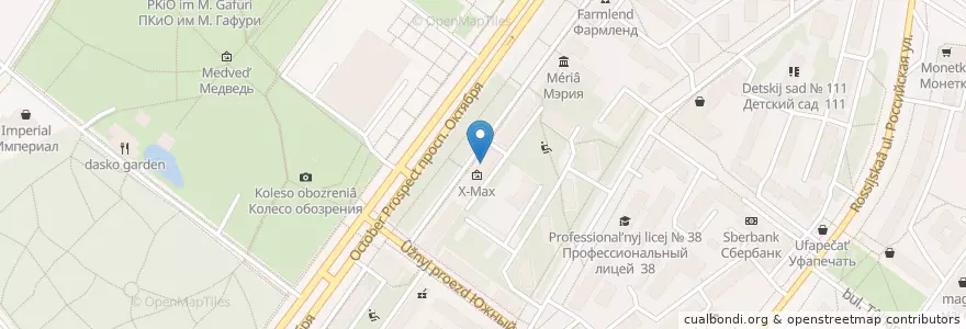 Mapa de ubicacion de Сбербанк en روسیه, Приволжский Федеральный Округ, Башкортостан, Городской Округ Уфа.