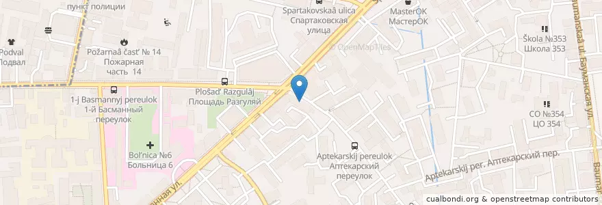 Mapa de ubicacion de Аморет en Russia, Distretto Federale Centrale, Москва, Центральный Административный Округ, Басманный Район.