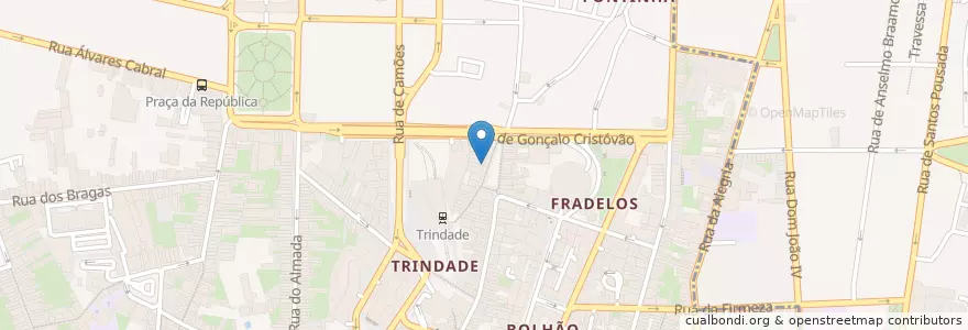 Mapa de ubicacion de Tapabento Trindade en Portugal, Norte, Área Metropolitana Do Porto, Porto, Porto, Cedofeita, Santo Ildefonso, Sé, Miragaia, São Nicolau E Vitória.
