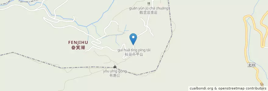 Mapa de ubicacion de 桂花亭平台 en Taïwan, Nouveau Taipei, Shiding.