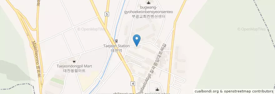Mapa de ubicacion de 회뜨락 en Coreia Do Sul, Daegu, 북구, 태전동.