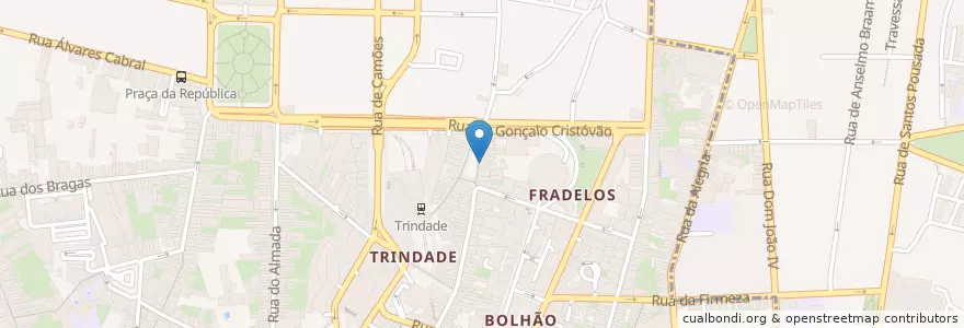 Mapa de ubicacion de Restaurante Celta Endovélico en ポルトガル, ノルテ, Área Metropolitana Do Porto, Porto, Porto, Cedofeita, Santo Ildefonso, Sé, Miragaia, São Nicolau E Vitória.