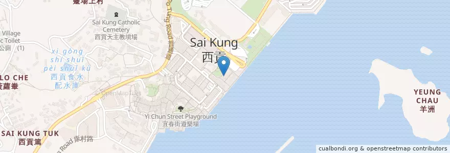 Mapa de ubicacion de Sai kung cafe & bakery en 中国, 広東省, 香港, 新界, 西貢區 Sai Kung District.