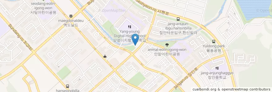 Mapa de ubicacion de 성남서현2동우체국 en Coreia Do Sul, Gyeonggi, 분당구.