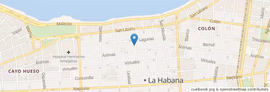 Mapa de ubicacion de Casa Vivi y Juan Carlosa en کوبا, La Habana, Centro Habana.