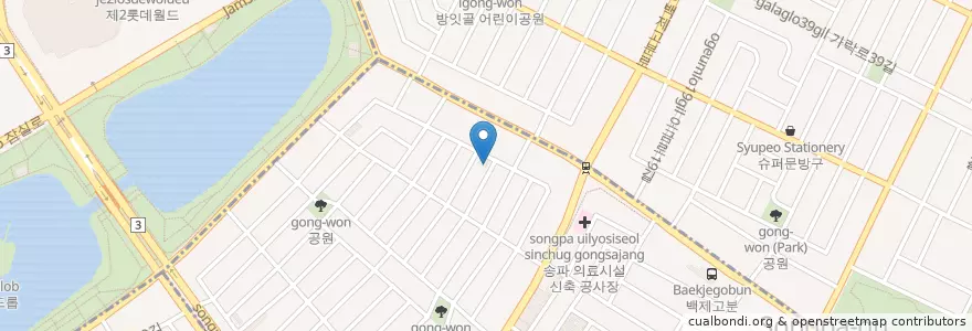 Mapa de ubicacion de 만부쿠 en 韩国/南韓, 首尔, 松坡區, 송파1동.