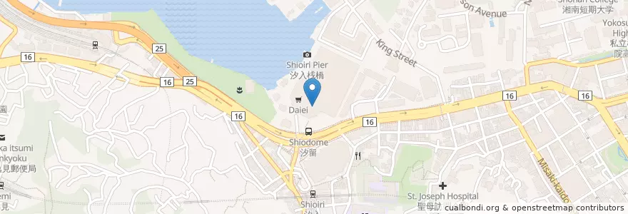 Mapa de ubicacion de 横須賀HUMAXシネマズ８ en 일본, 가나가와현, 横須賀市.