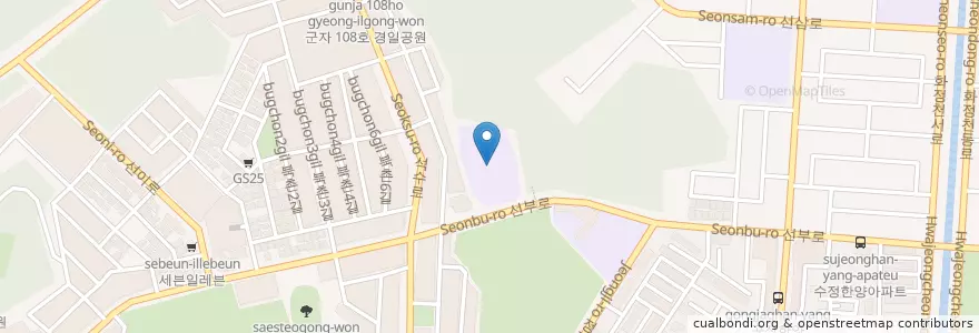 Mapa de ubicacion de 석수중학교 en 대한민국, 경기도, 안산시, 단원구.