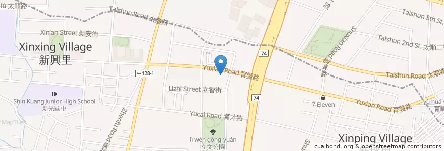 Mapa de ubicacion de 阿秋大肥鵝餐廳 賀緹太平店 en Taiwan, Taichung, Distretto Di Taiping.