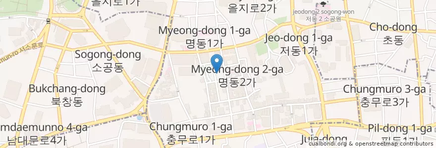 Mapa de ubicacion de 韓國自助餐 en 韩国/南韓, 首尔, 明洞.