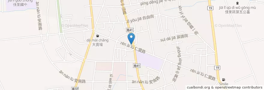 Mapa de ubicacion de 富林早点 en Taiwan, Tainan, Jiali District.
