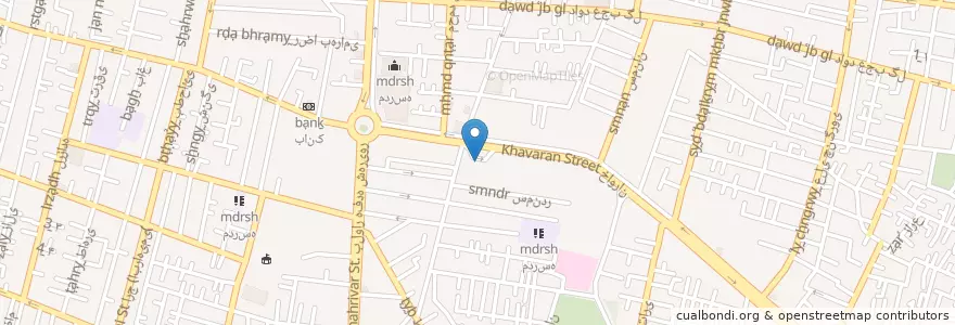 Mapa de ubicacion de پمپ بنزین میدان خراسان en İran, Tahran Eyaleti, شهرستان تهران, Tahran, بخش مرکزی شهرستان تهران.