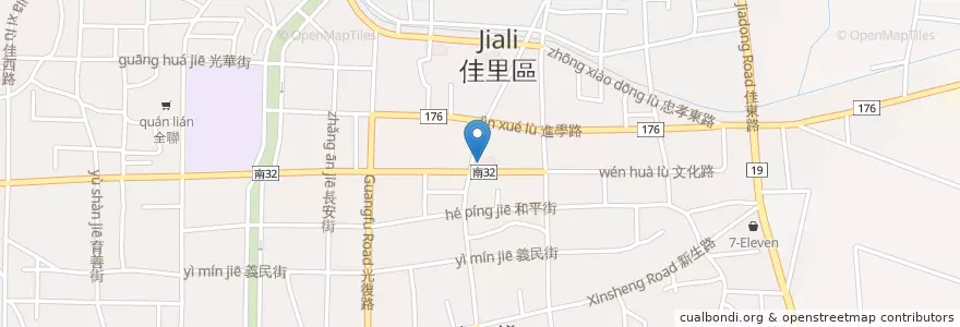 Mapa de ubicacion de 中國信託商業銀行 en 臺灣, 臺南市, 佳里區.