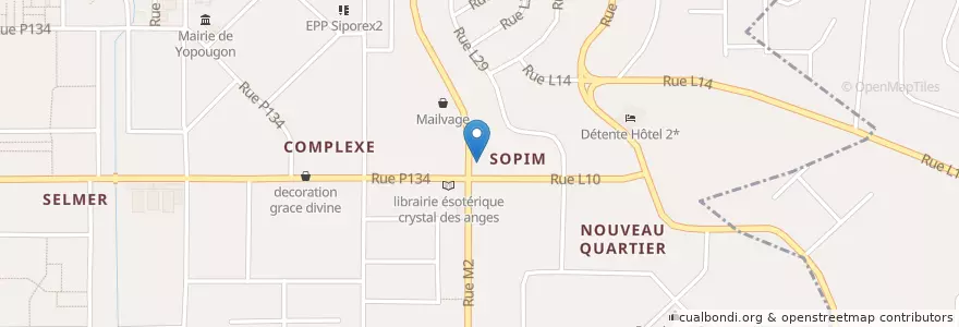 Mapa de ubicacion de OBV Complex en 科特迪瓦, 阿比让, Yopougon.