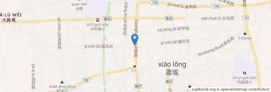 Mapa de ubicacion de 阿亮 鸡排 en 臺灣, 臺南市, 佳里區.