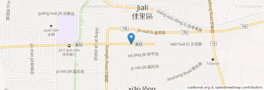 Mapa de ubicacion de 第一商業銀行 en Taiwan, 臺南市, 佳里區.