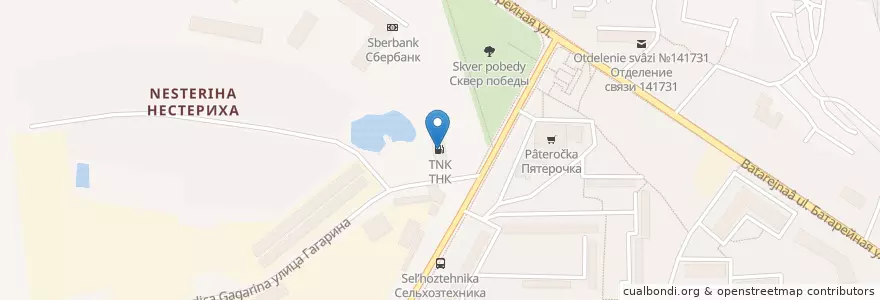 Mapa de ubicacion de ТНК en 러시아, Центральный Федеральный Округ, Московская Область, Городской Округ Лобня.