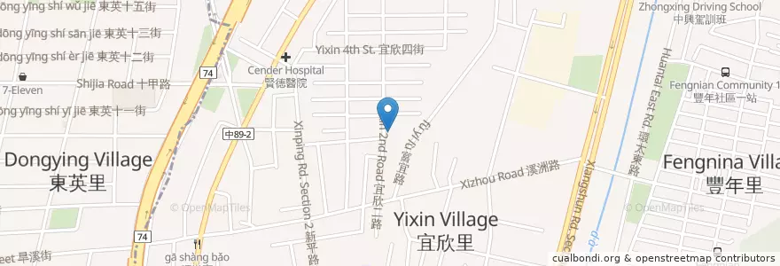 Mapa de ubicacion de 宜欣收費停車場 en Taiwan, Taichung, Distretto Di Taiping.
