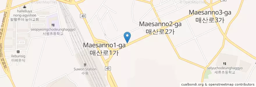 Mapa de ubicacion de 스타벅스 en کره جنوبی, گیونگی-دو, 수원시.