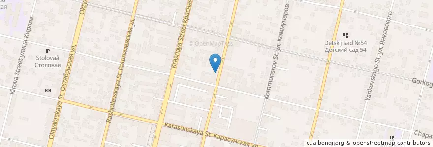 Mapa de ubicacion de Пельменная en Rusia, Южный Федеральный Округ, Krai De Krasnodar, Городской Округ Краснодар.