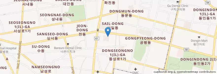 Mapa de ubicacion de McDonald's en 대한민국, 대구, 중구, 성내동.