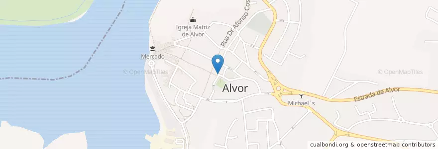 Mapa de ubicacion de Churrasqueira en Portugal, Algarve, Algarve, Faro, Portimão, Alvor.