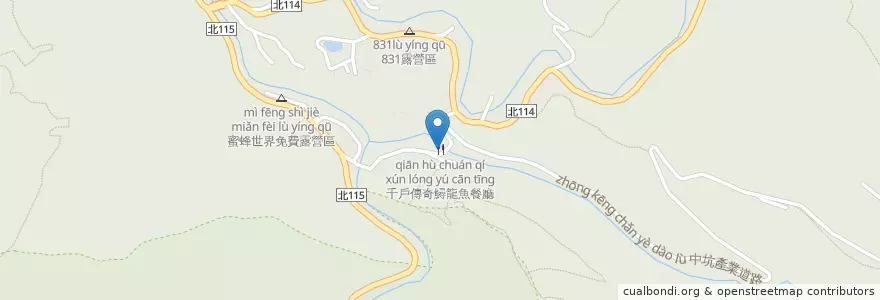 Mapa de ubicacion de 千戶傳奇鱘龍魚餐廳 en Taiwan, Nuova Taipei, Sanxia.