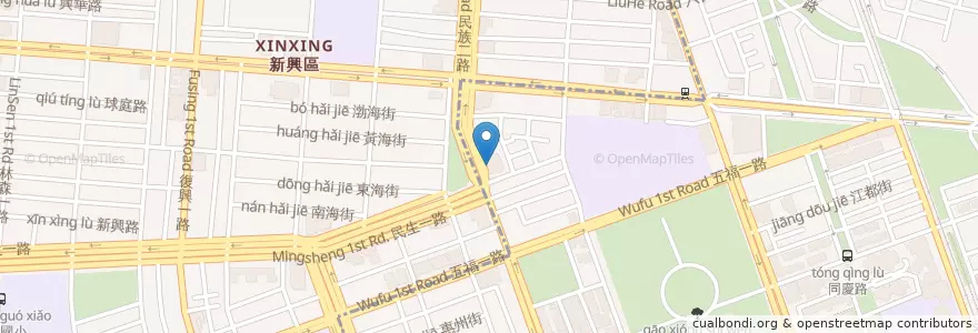 Mapa de ubicacion de 聯邦商業銀行 en 臺灣, 高雄市, 新興區, 苓雅區.