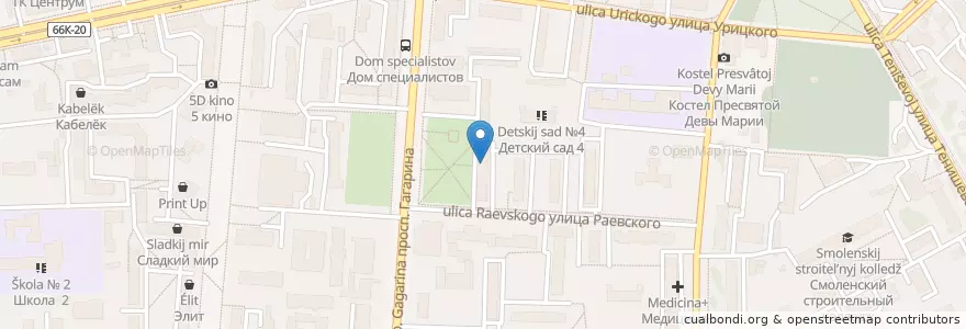 Mapa de ubicacion de Восточный Банк en Rusia, Distrito Federal Central, Óblast De Smolensk, Смоленский Район, Городской Округ Смоленск.