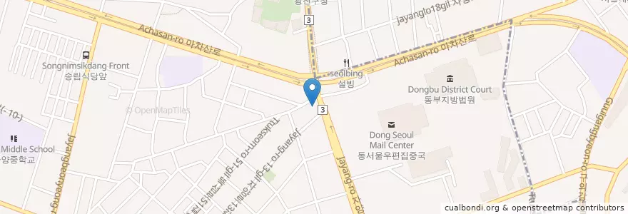 Mapa de ubicacion de 던킨 도너츠 en 대한민국, 서울, 광진구.