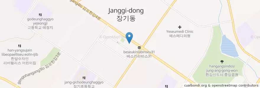 Mapa de ubicacion de 스타벅스 en 대한민국, 경기도, 김포시.