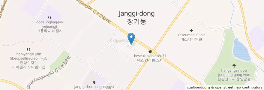 Mapa de ubicacion de KFC en Zuid-Korea, Gyeonggi-Do, 김포시.