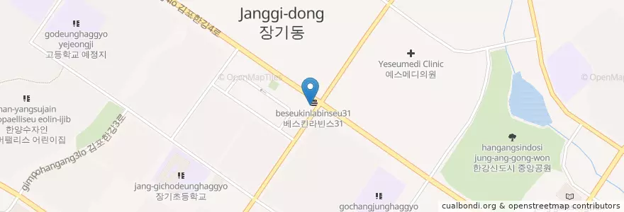 Mapa de ubicacion de 베스킨라빈스31 en Республика Корея, Кёнгидо, 김포시.