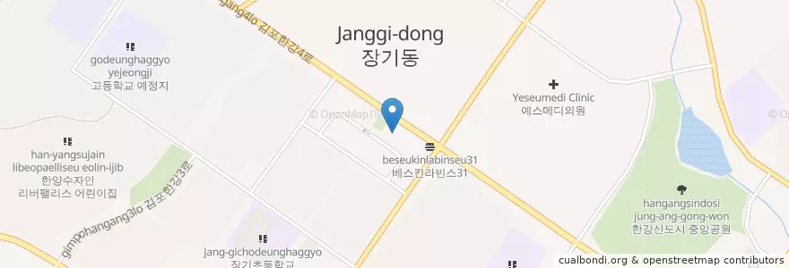 Mapa de ubicacion de 함소아한의원 en 대한민국, 경기도, 김포시.