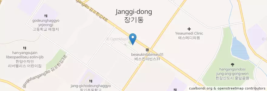 Mapa de ubicacion de 오돈부리 en Corea Del Sur, Gyeonggi, 김포시.
