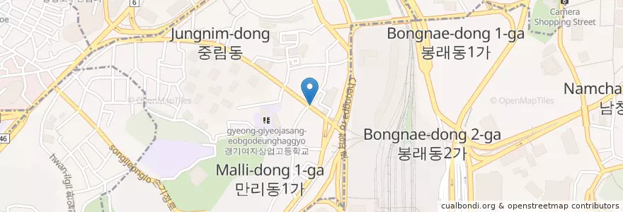 Mapa de ubicacion de 월성분식 en 大韓民国, ソウル, 中区, 중림동.