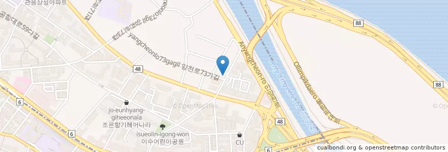 Mapa de ubicacion de 곰작가네꿀커피 en 韩国/南韓, 首尔, 염창동, 염창동.