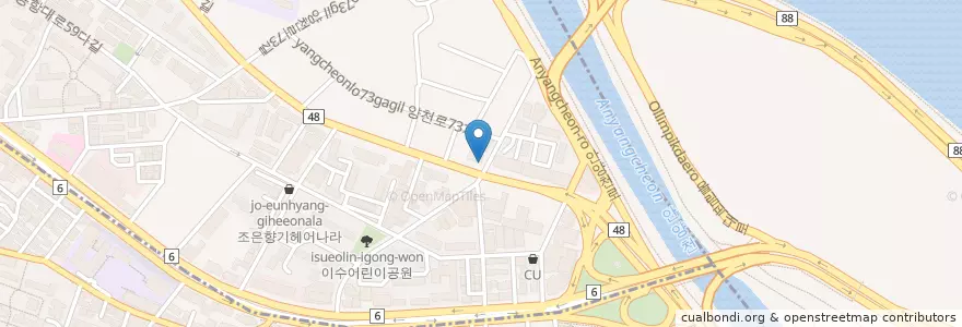 Mapa de ubicacion de dunkindonuts en Südkorea, Seoul, 염창동, 염창동.