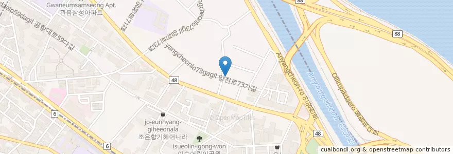 Mapa de ubicacion de 하알빈한의원 en 대한민국, 서울, 염창동, 염창동.