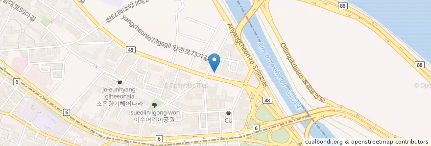 Mapa de ubicacion de Dominos pizza en كوريا الجنوبية, سول, 염창동, 염창동.