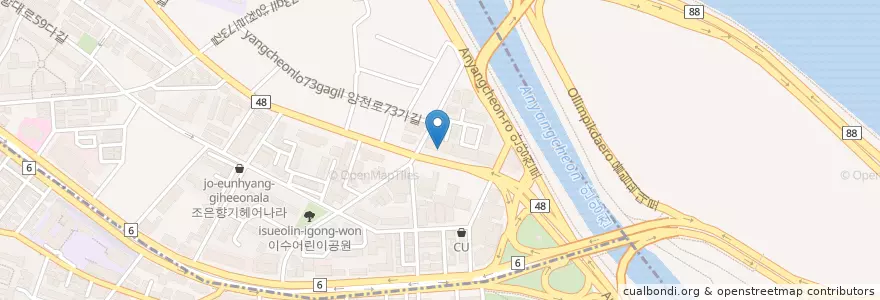 Mapa de ubicacion de 족발천하 en 대한민국, 서울, 염창동, 염창동.