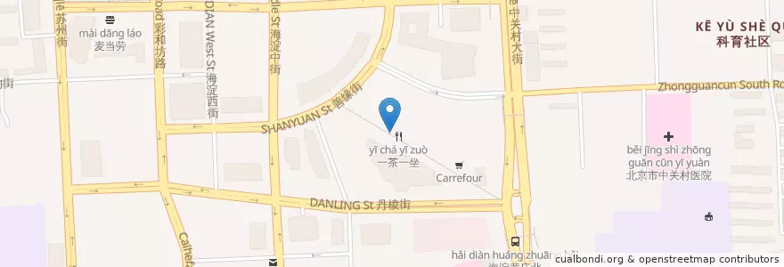 Mapa de ubicacion de 中8楼 en 中国, 北京市, 河北省, 海淀区.
